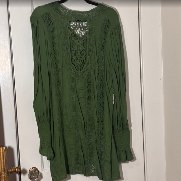 Free People FP One Vienna Mini Dress Green L NWOT - Picture 2 of 2